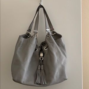 Gray Leather Purse